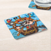 Pirate Birthday Party Rechteckiger Pappuntersetzer (angewinkelt)