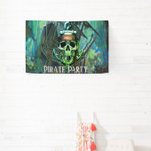 Pirate Birthday Party Skull Captain Ghost Ship Banner (InSitu)