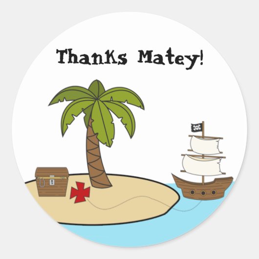 Pirate Birthday Party Sticker (Vorderseite)