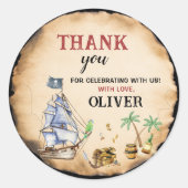 Pirate Birthday Party Sticker (Vorderseite)