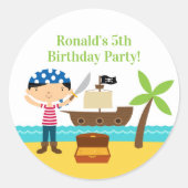 Pirate Birthday Party Stickers (Vorderseite)