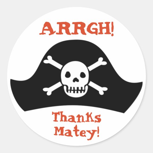 Pirate Birthday Party Stickers (Vorderseite)