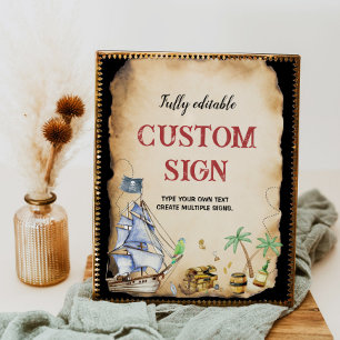 Pirate Birthday Party Table Sign Poster