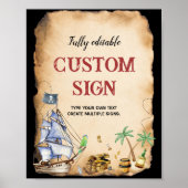 Pirate Birthday Party Table Sign Poster (Vorne)