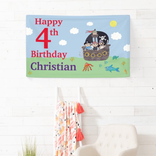 Pirate Birthday personalisierter Banner (Insitu)