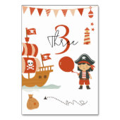 Pirate Birthday | Red Ship & Captain Tischnummer (Rückseite)