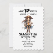 Pirate Birthday Two Girl Einladung (Vorderseite)