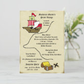 Pirate Birthday Voyage Map Einladung (Stehend Vorderseite)