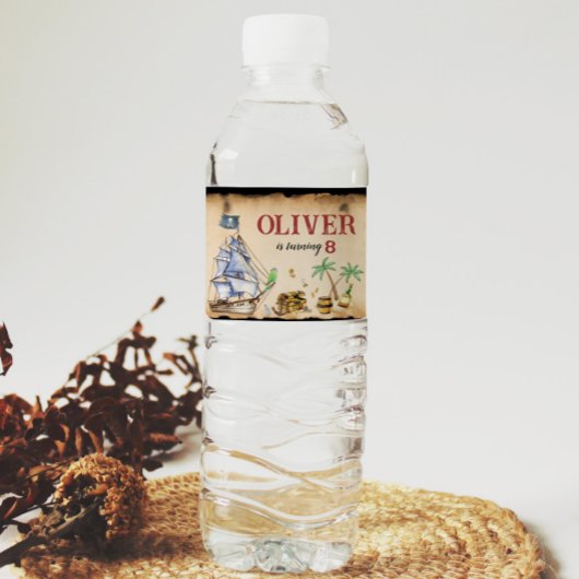 Pirate Birthday Water Flasche Label Wasserflaschenetikett