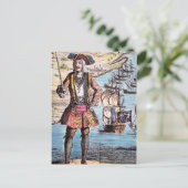 Pirate Black Bart Postkarte (Stehend Vorderseite)