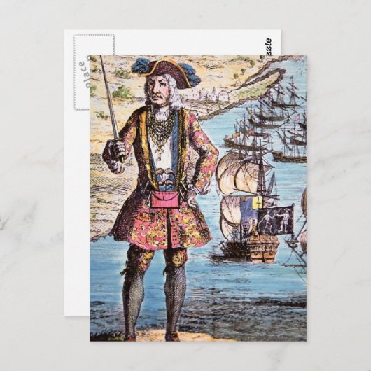 Pirate Black Bart Postkarte (Vorne/Hinten)