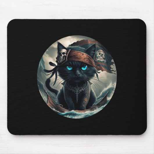 Pirate Black Cat Mousepad (Vorne)