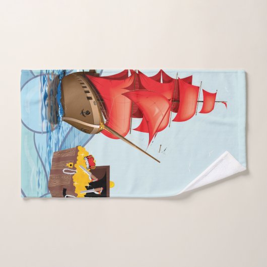 Pirate-Boat-Streifen niedlich Badhandtuch Set (Handtuch)