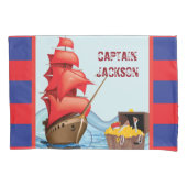 Pirate-Boat-Streifen niedlich Kissenbezug (Vorderseite)