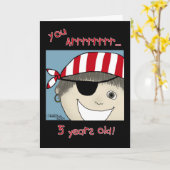 Pirate Boy 5 Jahre alt Karte (Gelbe Blume)