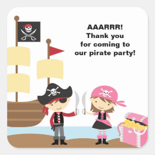 Pirate Boy and Pink Pirate Stickers