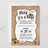 Pirate Boy Baby Shower Vintage Karte (Vorderseite)