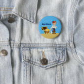 Pirate Boy Beach Summer Niedlich Kids Monogram Blu Button (Beispiel)