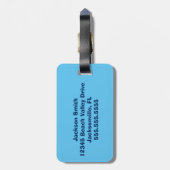 Pirate Boy Beach Summer Niedlich Kids Monogram Blu Gepäckanhänger (Rückseite vertikal)