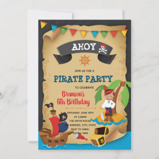 Pirate Boy Birthday Einladung