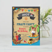 Pirate Boy Birthday Einladung (Stehend Vorderseite)