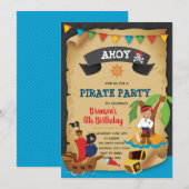 Pirate Boy Birthday Einladung (Vorne/Hinten)