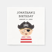 Pirate Boy Birthday | Fun Kids Adventure Party Serviette (Vorderseite)