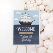 Pirate Boy Birthday Welcome Sign