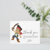 Pirate Boy Danke Postkarte (Stehend Vorderseite)