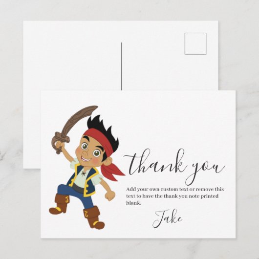 Pirate Boy Danke Postkarte (Vorne/Hinten)