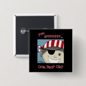Pirate Boy ein Jahr alt Button (Vorne & Hinten)