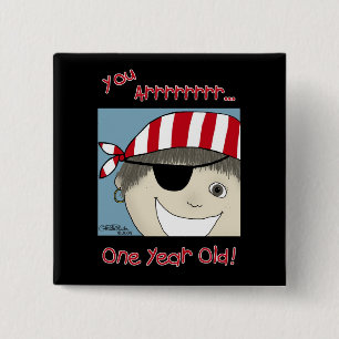 Pirate Boy ein Jahr alt Button