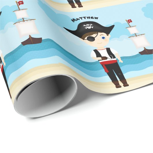 Pirate Boy Geschenkpapier (Rolleneckpunkt)