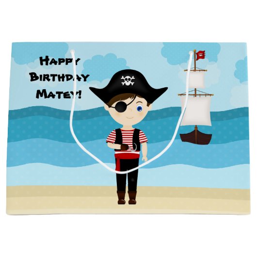 Pirate Boy Große Geschenktüte (Vorderseite)
