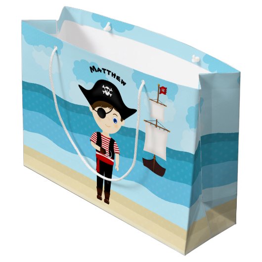 Pirate Boy Große Geschenktüte (Rückseite Schrägansicht)