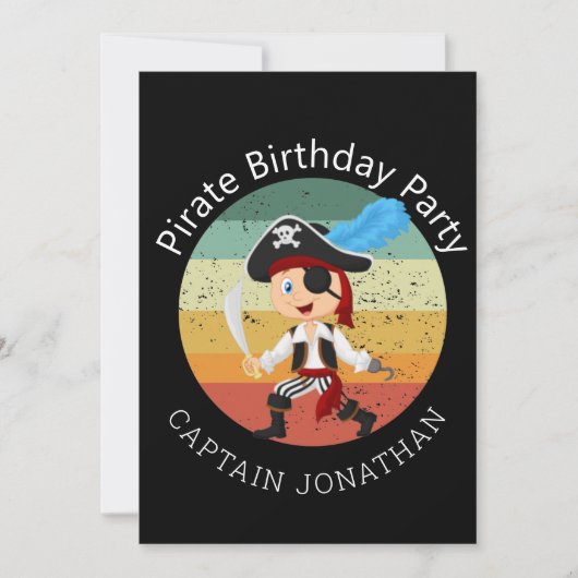 Pirate Boy Party Card Mitteilungskarte (Vorderseite)