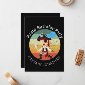 Pirate Boy Party Card Mitteilungskarte (Vorderseite/Rückseite Beispiel)