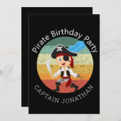 Pirate Boy Party Card Mitteilungskarte (Vorne/Hinten)