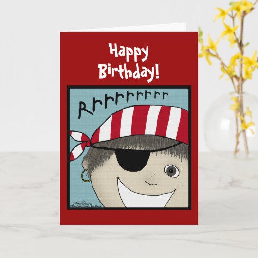 Pirate Boy Rrrrrr Karte (Gelbe Blume)