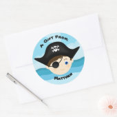Pirate Boy Runder Aufkleber (Umschlag)