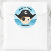 Pirate Boy Runder Aufkleber (Tasche)