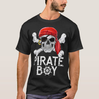 Pirate Boy T Shirt Piratenflagge Flag Skull Crossb