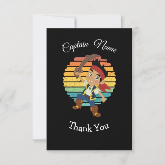Pirate Boy Theme Card Dankeskarte (Vorderseite)