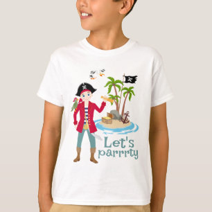 Pirate Boy Treasure Map Spaß Geburtstagsparty T-Shirt