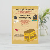 Pirate Boy's Birthday Einladung 12x18 (Stehend Vorderseite)