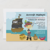Pirate Boy's Birthday Einladung 12x18 (Vorderseite)
