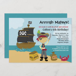 Pirate Boy's Birthday Einladung 12x18