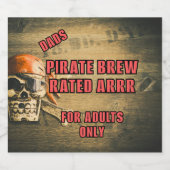 Pirate Brew Rated Bierflaschenetikett (Einzelnes Label)