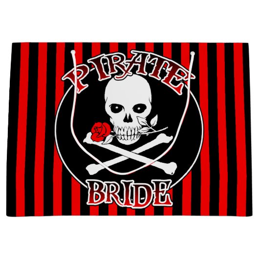 Pirate Bride Gift Bag Große Geschenktüte (Vorderseite)