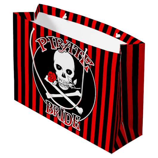 Pirate Bride Gift Bag Große Geschenktüte (Rückseite Schrägansicht)